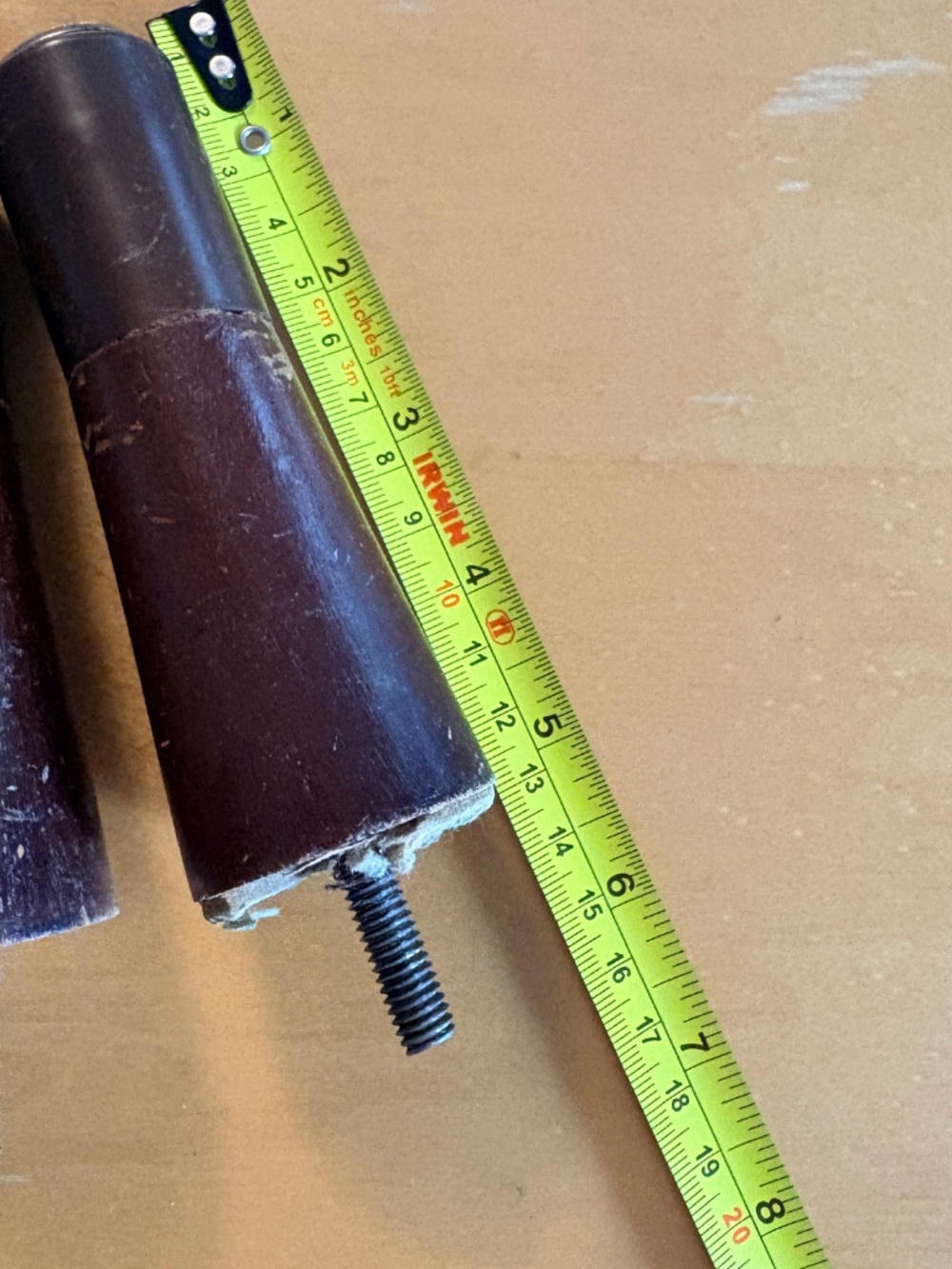 Set of 4 Vintage Mid-Century Modern Tapered Wood and Metal Furniture Legs - Picture 4 of 7